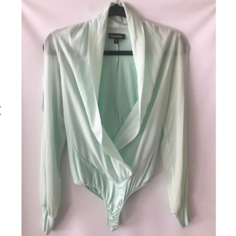 Bebe Renew Long Sleeve Wrap Bodysuit XS